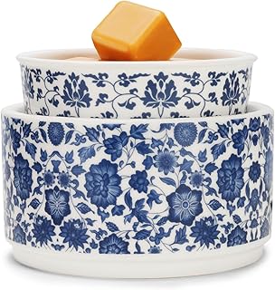 Blue & White Porcelain Pattern Wax Melt Warmer,Ceramic 3-in-1 Electric Candle Wax Warmer for Scented Wax Melter Oil Burner for Home Office Bedroom Gift & Decor (with KD Iron Shelf) - Buy now