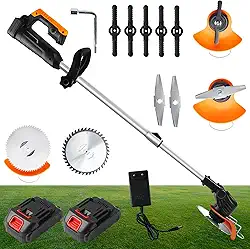 Abacafly Rocadeira Elétrica, Aparador de Grama Multiuso, Roçadeira a Bateria, Cortador de Grama Eletrico, Maquina de Cortar Grama Sem Fio, Versão Atualizada++