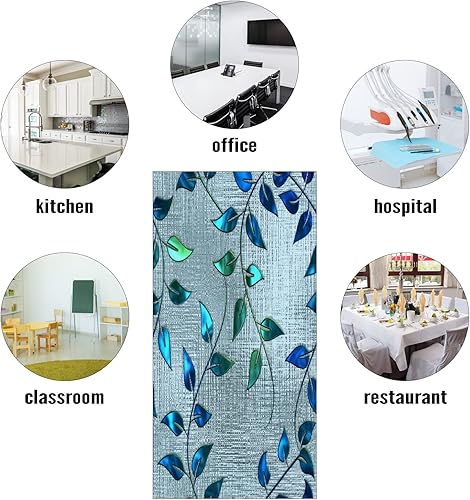 Miniatura 4 de Inserto de cubierta de luz de techo de 4 x 2 pies (hojas retro plateadas de color verde vitral) Cubierta de luz fluorescente que reduce el parpadeo