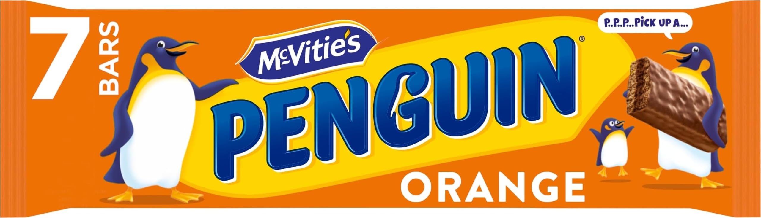 McVitie's Penguin Orange Biscuit Bar, 7 x 24.6 g (7 Bars Per Pack)