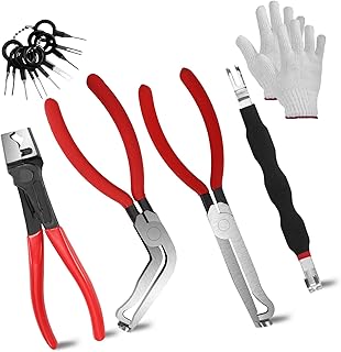 5 PCS Electrical Disconnect Pliers Connector for Cars,8in Multi-Use Tool Kit to Remove Automotive Connectors,Sensors,Terminal,Electrical Pin,Panel Clip Pliers,Safety Wire Plier,Fuel Line Clips