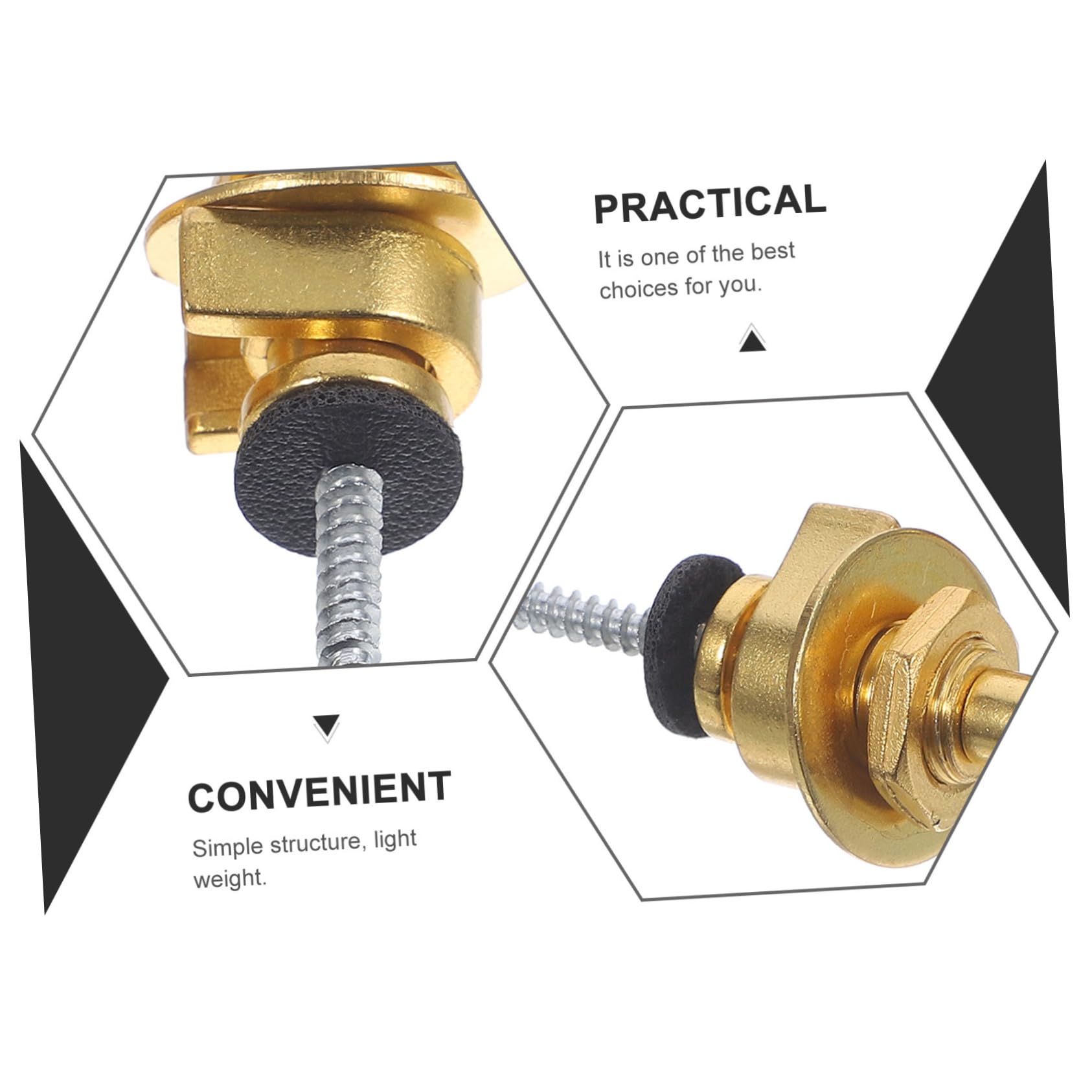 QUMIIRITY Guitar Strap Lock Buttons Metal Guitar Pins Locking Pins Wrench for Quick Installation