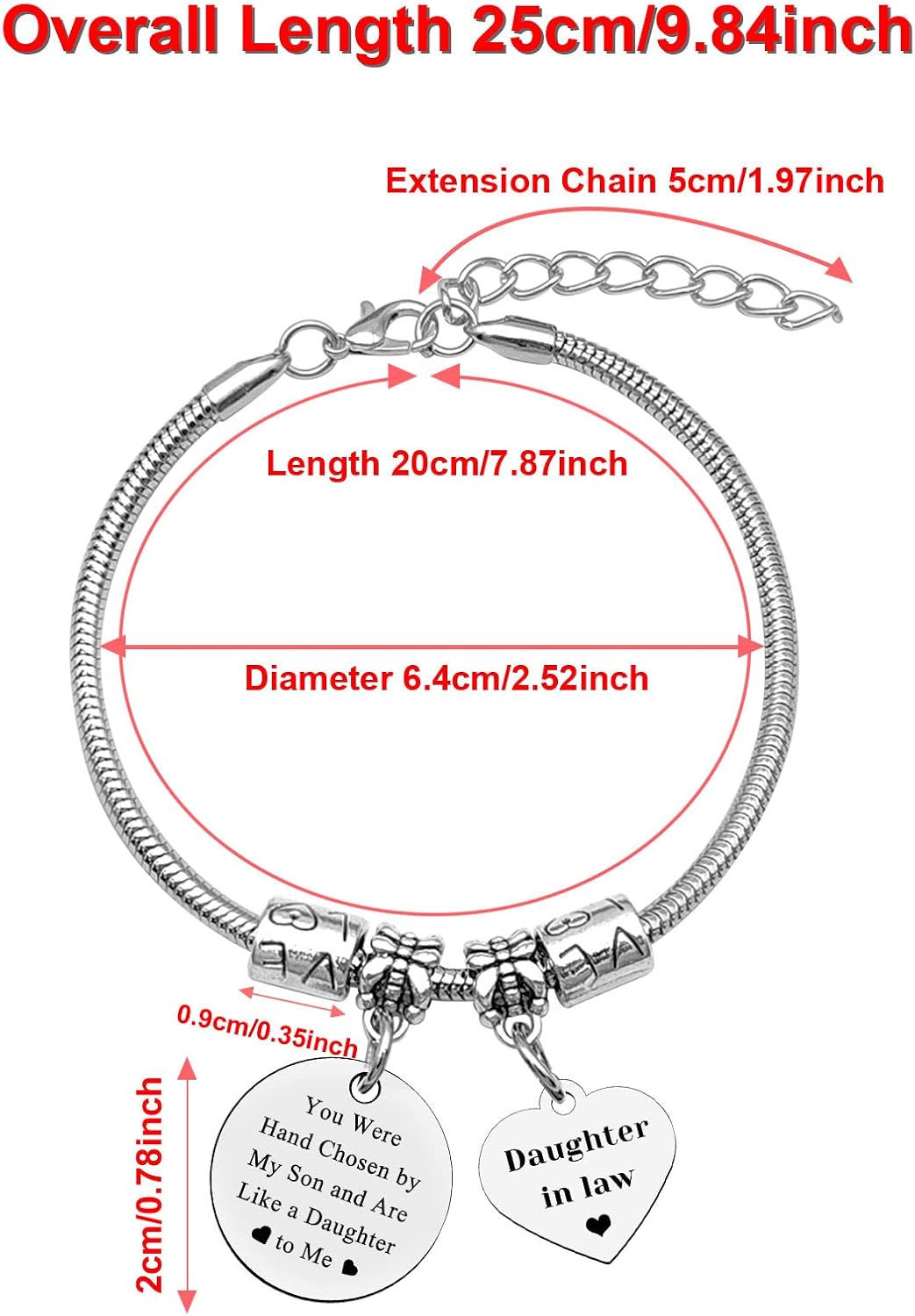 DlaeKua Daughter in Law Gift from Mother Jewelry Bracelet for Women Bride Gift On Wedding Day Inspirational Birthday Christmas Gifts for Daughter in Law - Image 6