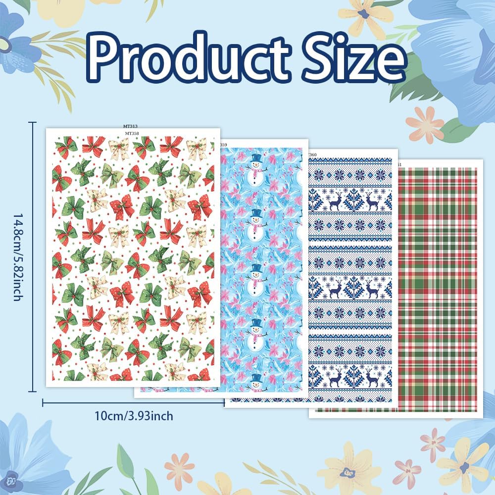 BAOFALI 10 Sheets Retro Plaid Transfer Paper for Polymer Clay, 5.82X3.93 inch Transfer Sheets Polymer Clay, Print Polymer Clay Transfer Paper for DIY Art Jewelry Earrings Making