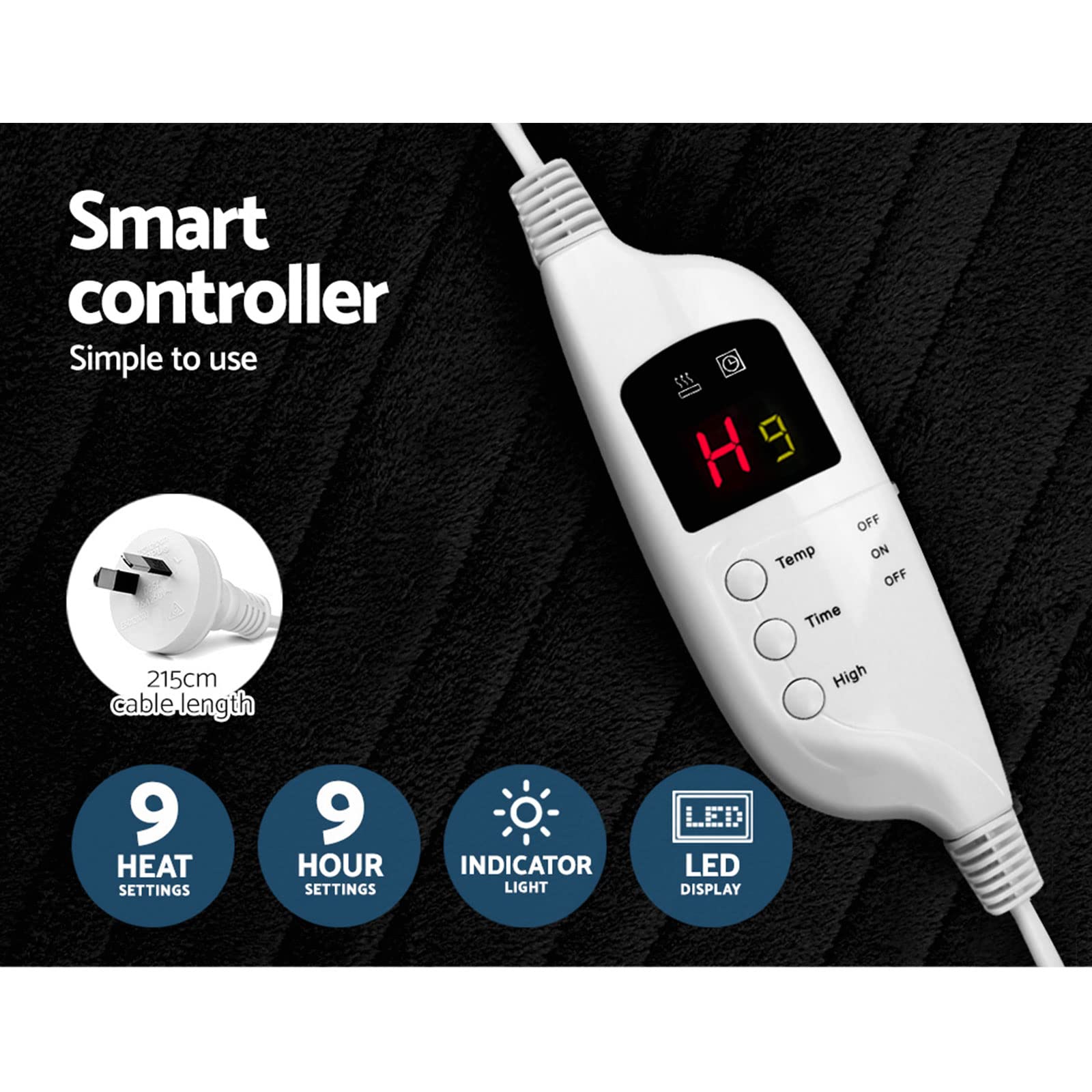 ONKAPARINGA RevitaSleep Reversible Heated Throw, 160cm X (SNCC57213