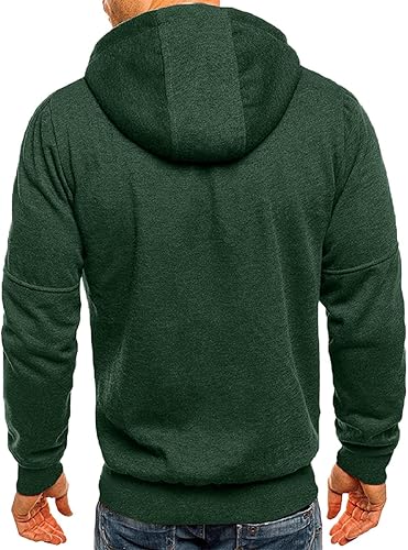 Miniatura 2 de Sudaderas con capucha para hombre, con cremallera, ligeras, de manga larga, deportivas, con bolsillo con cremallera