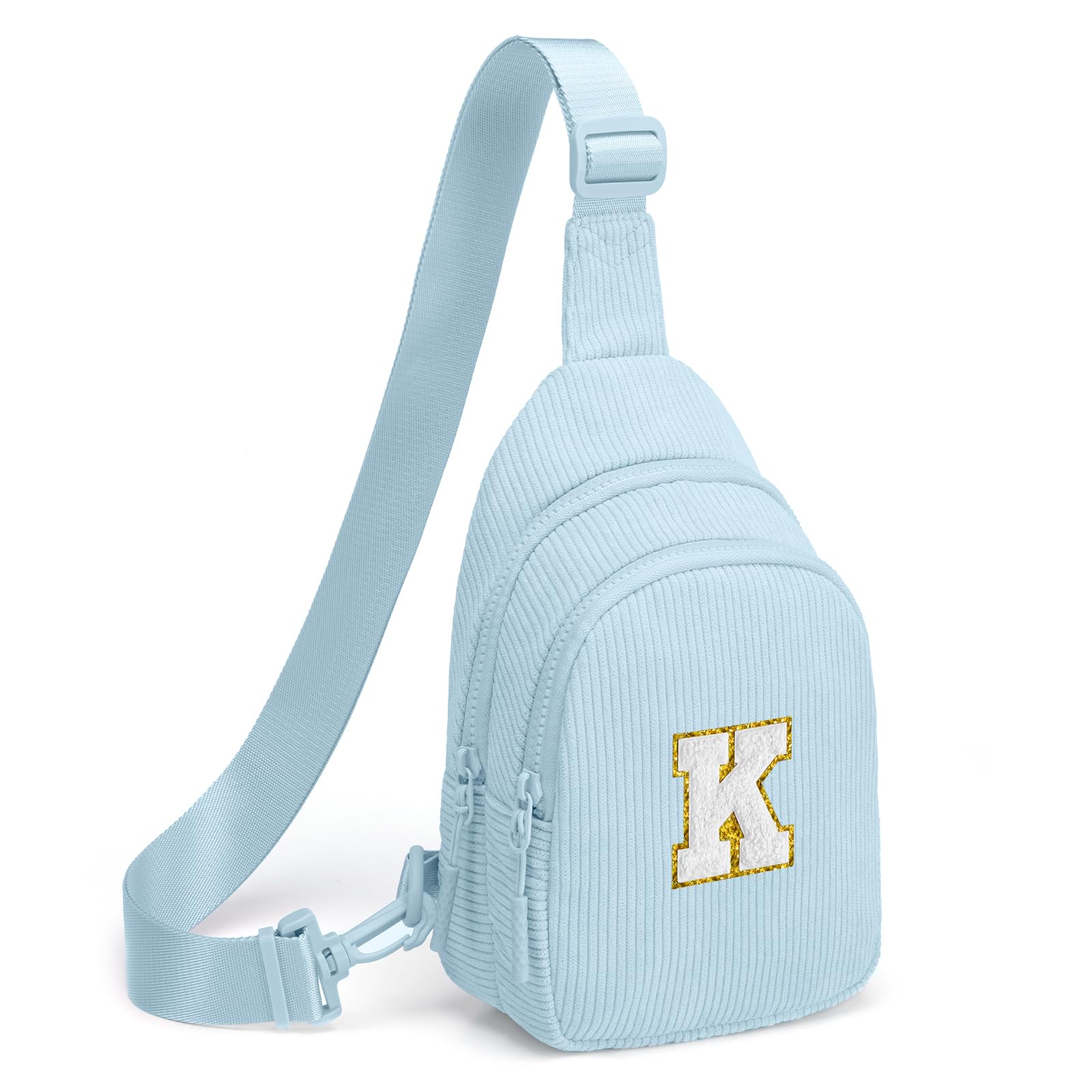 Viverte Small Corduroy Sling Bag Initial Crossbody Bag Fanny Pack for Girls Personalized Birthday Gifts for Teen Girls Gifts