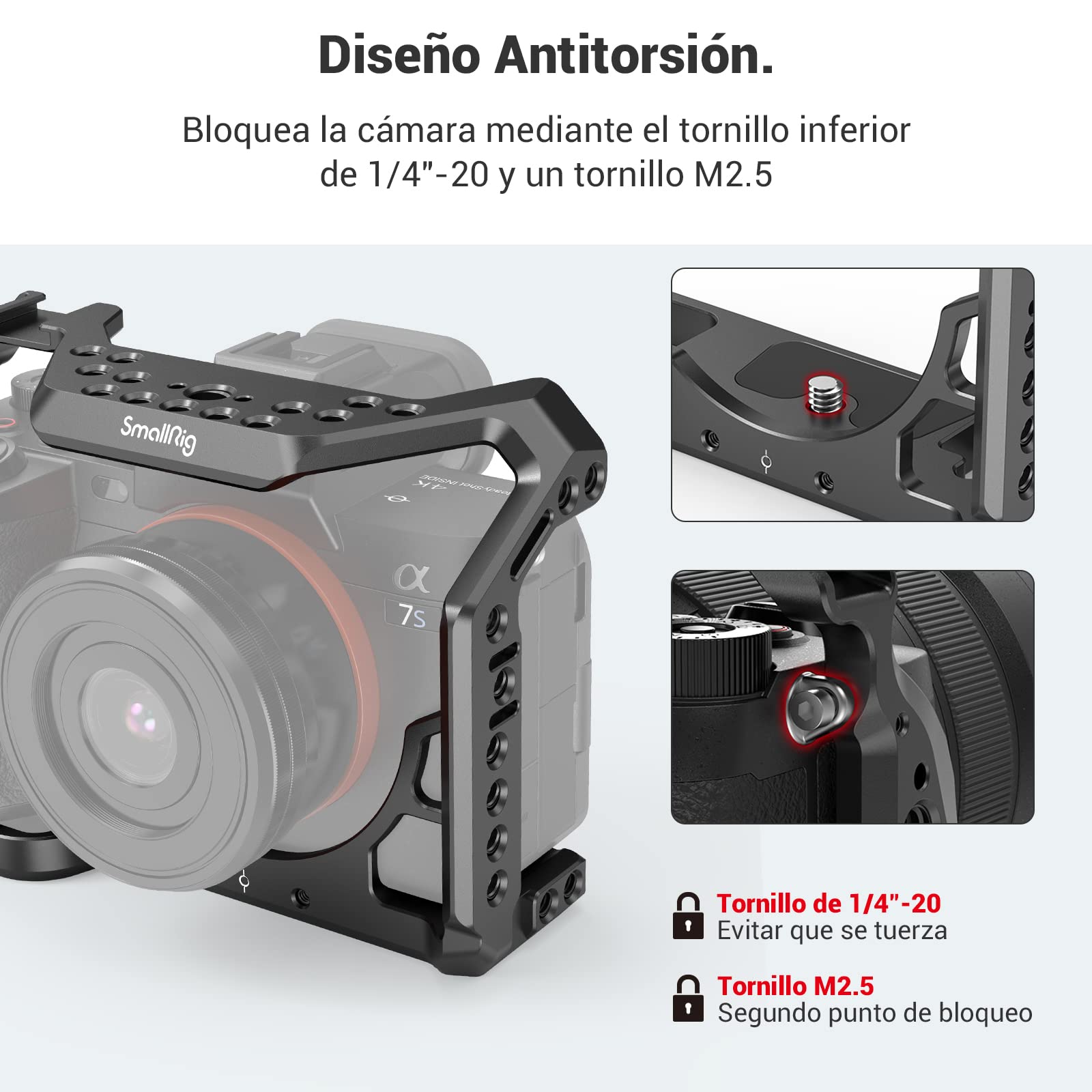 SMALLRIG A7SIII Cage Jaula, con NATO Rail Incorporado y 3/8" -16 para ARRI para Cámara Sony A7SIII - 2999