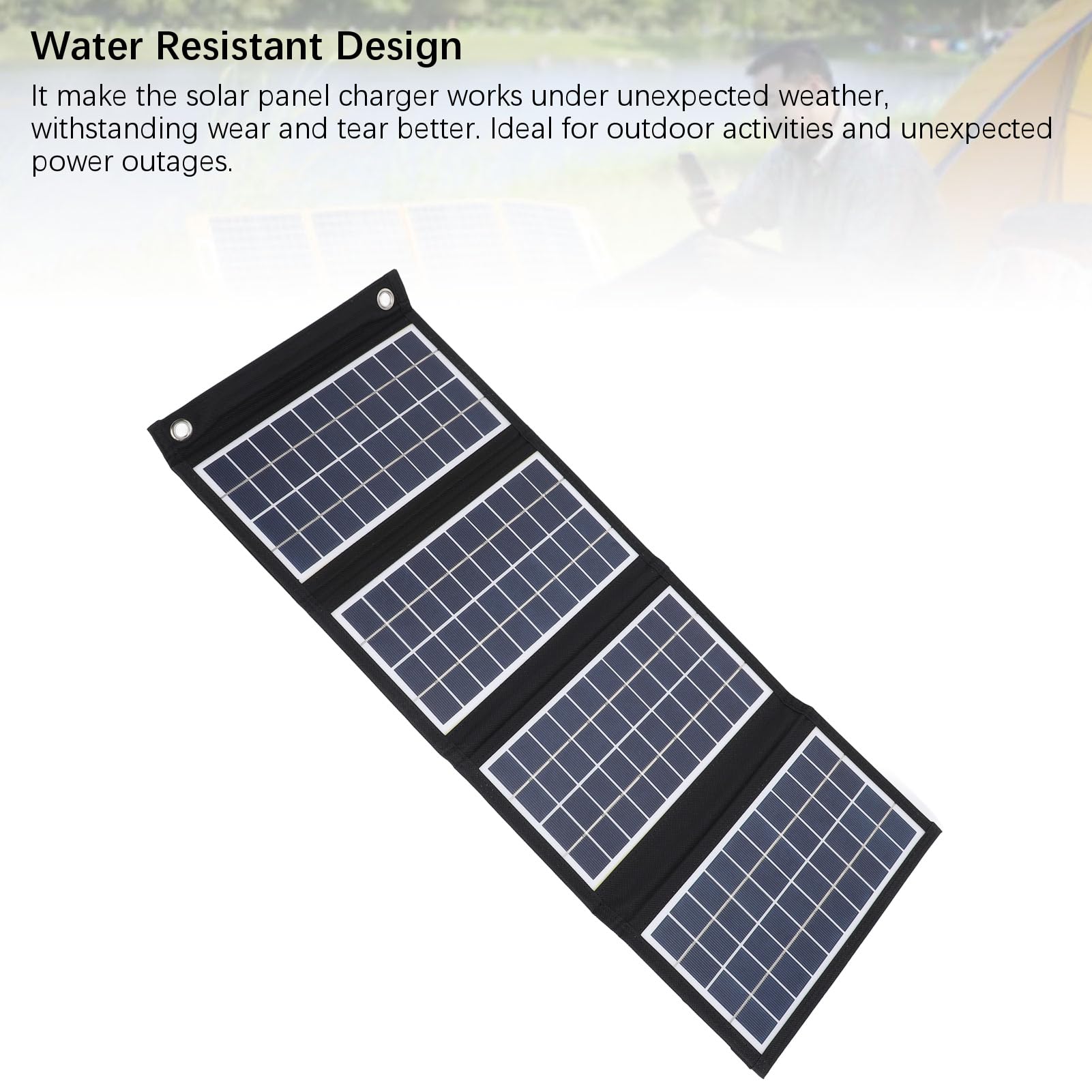 Pannello Solare Pieghevole da 30W, Doppia Porta USB, Silicio