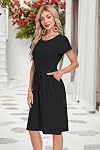 MISFAY Robes d'été pour femmes Manches courtes Col rond Robe de soleil décontractée avec poches