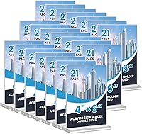 NICELINK Acrylic Sign Holders 4x6, 21 Pack - Clear Double-Sided Vertical Menu Table Stands for Restaurants, Offices, Trade Shows