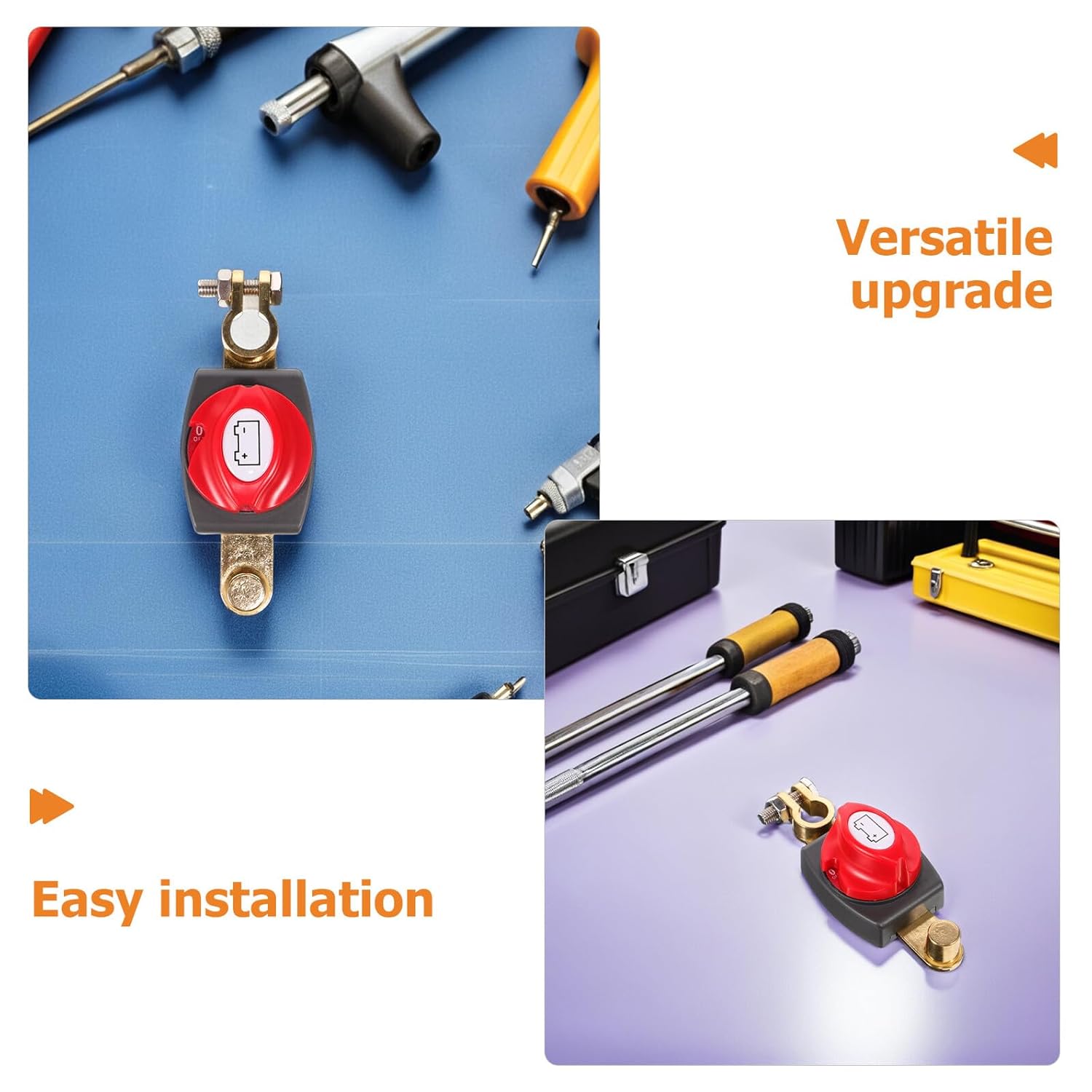 VALICLUD 2pcs 12-24v Waterproof Battery Disconnect Switch Post Kill Switch for Car Rv Boat ATV Utv Power Isolator Vehicle Negative Terminal Cut-Off