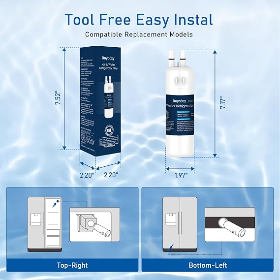 K001 Refrigerator Water Filter Replacement for EDR1RXD1, Everydrop Filter 1, W10295370, WHR1RXD1, KAD1RXD1, P4RFWB, P8RFWB2L, Compatible for Kenmore 46-9930, 46-9081,Single-Pack