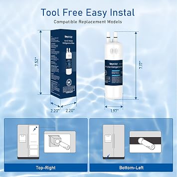 K001 Refrigerator Water Filter Replacement for EDR1RXD1, Everydrop Filter 1, W10295370, WHR1RXD1, KAD1RXD1, P4RFWB, P8RFWB2L, Compatible for Kenmore 46-9930, 46-9081,Single-Pack