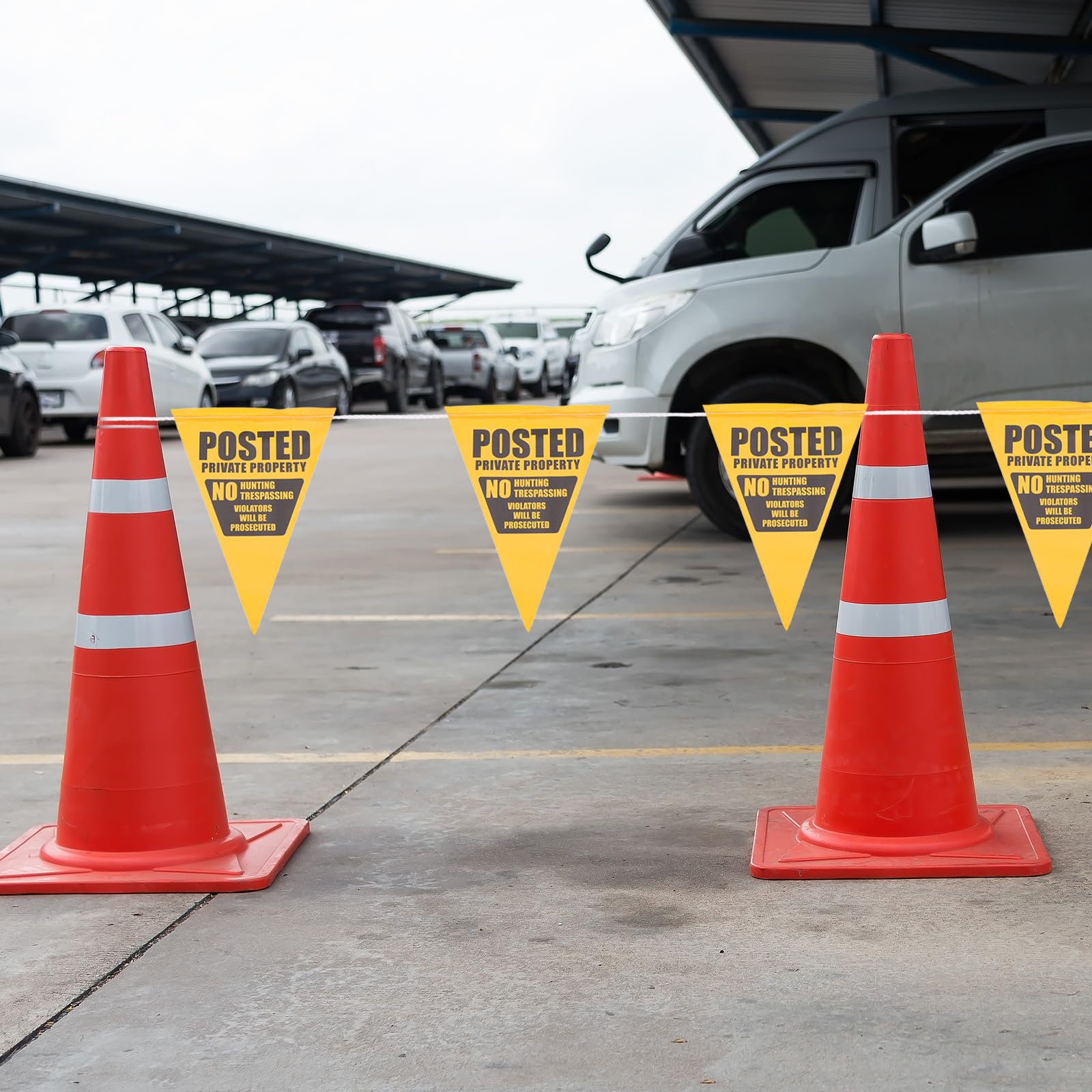 PATIKIL 37ft Pennant Banner Flags, 15 Yellow Triangle Safety Flags, 11M Length, 3mm Rope Diameter - Image 3