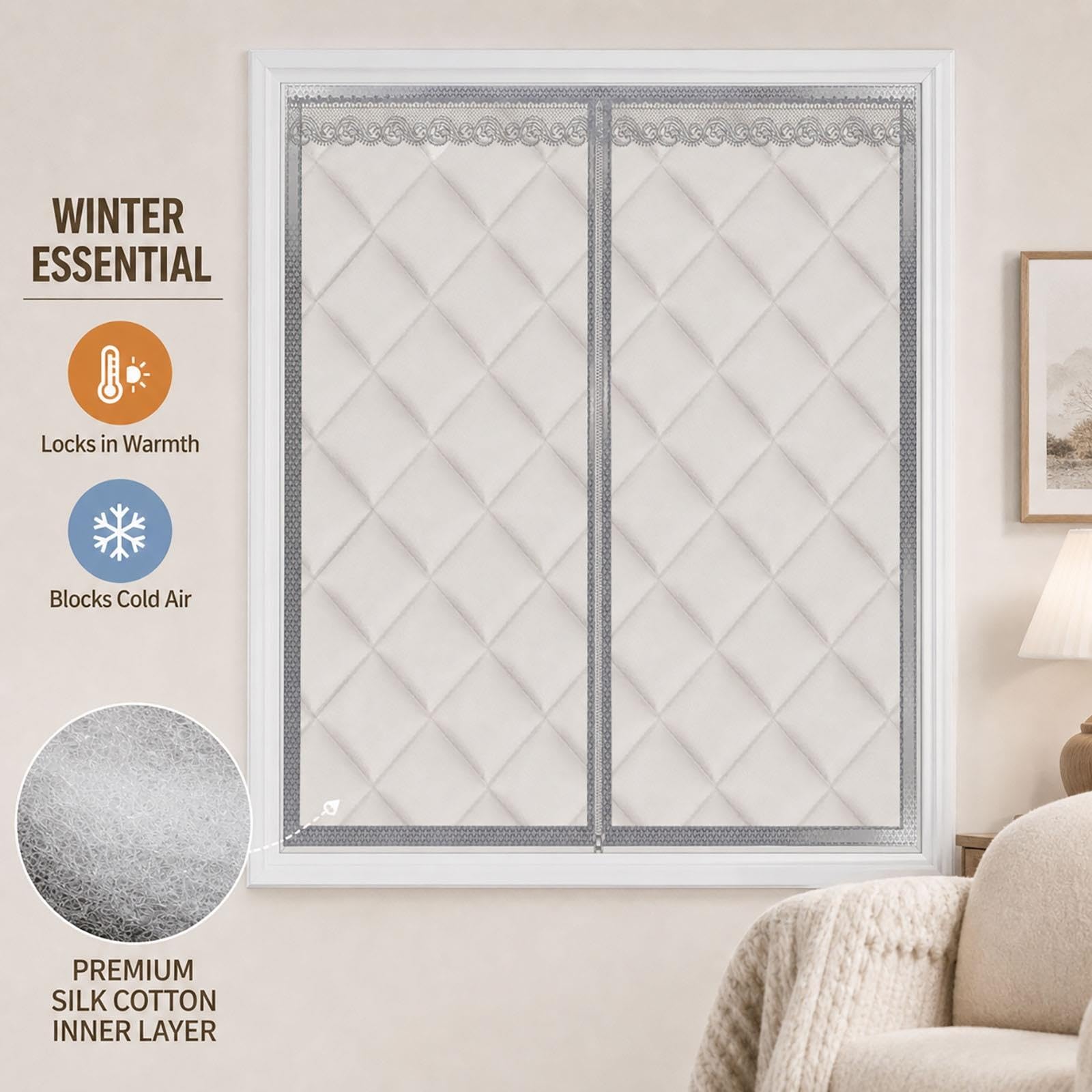 Cubierta Térmica para Ventana Kit de Sellado Cortavientos Invierno