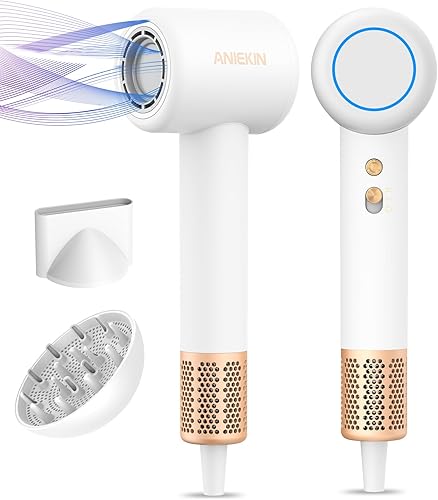 Secador de pelo, Secador de pelo iónico de alta velocidad de bajo ruido con motor sin escobillas para secado rápido, Secador de pelo termo-control