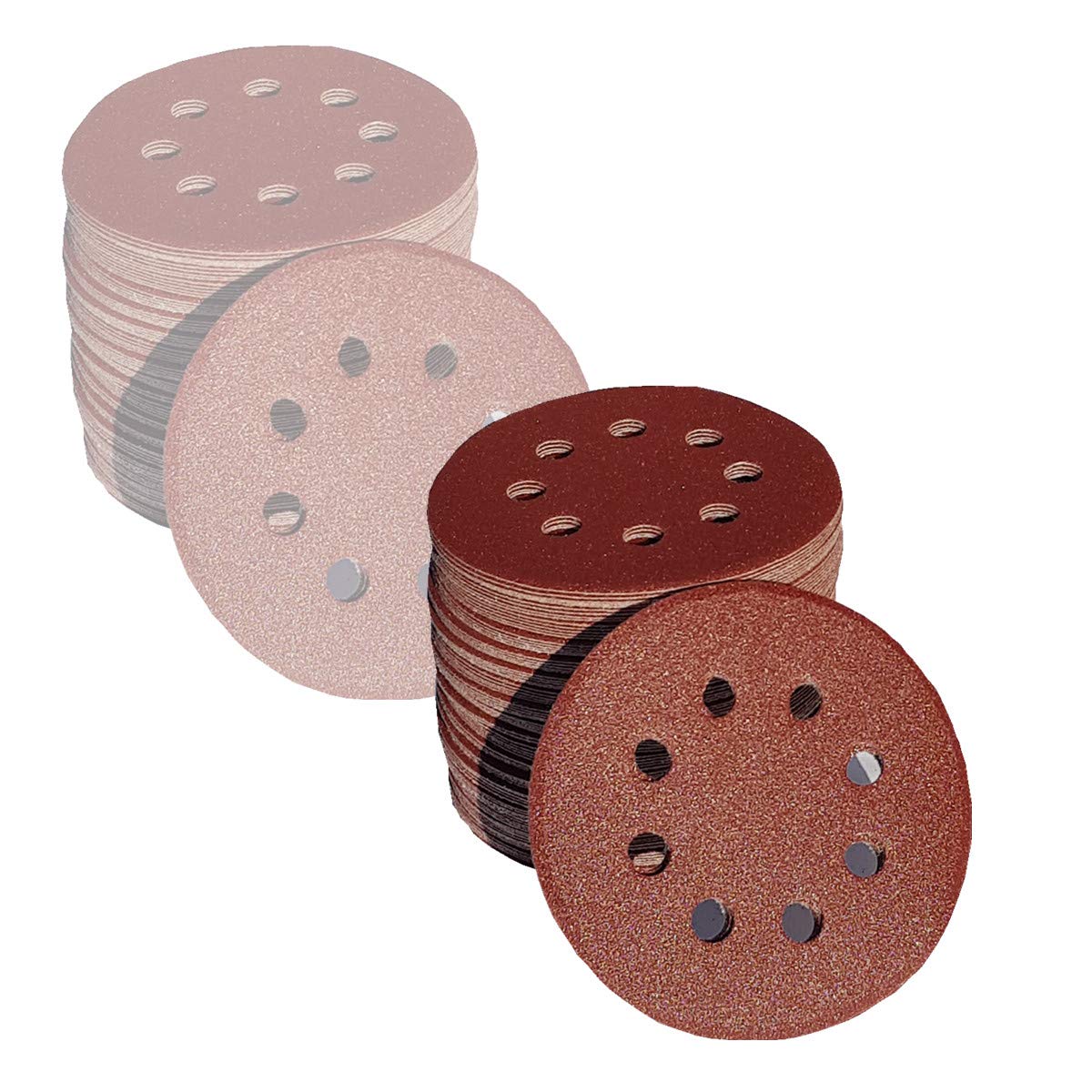 25 unidades de discos abrasivos de 125 mm de diámetro, con 8 orificios, grano P150, lijadora excéntrica, lijadora de cuello largo