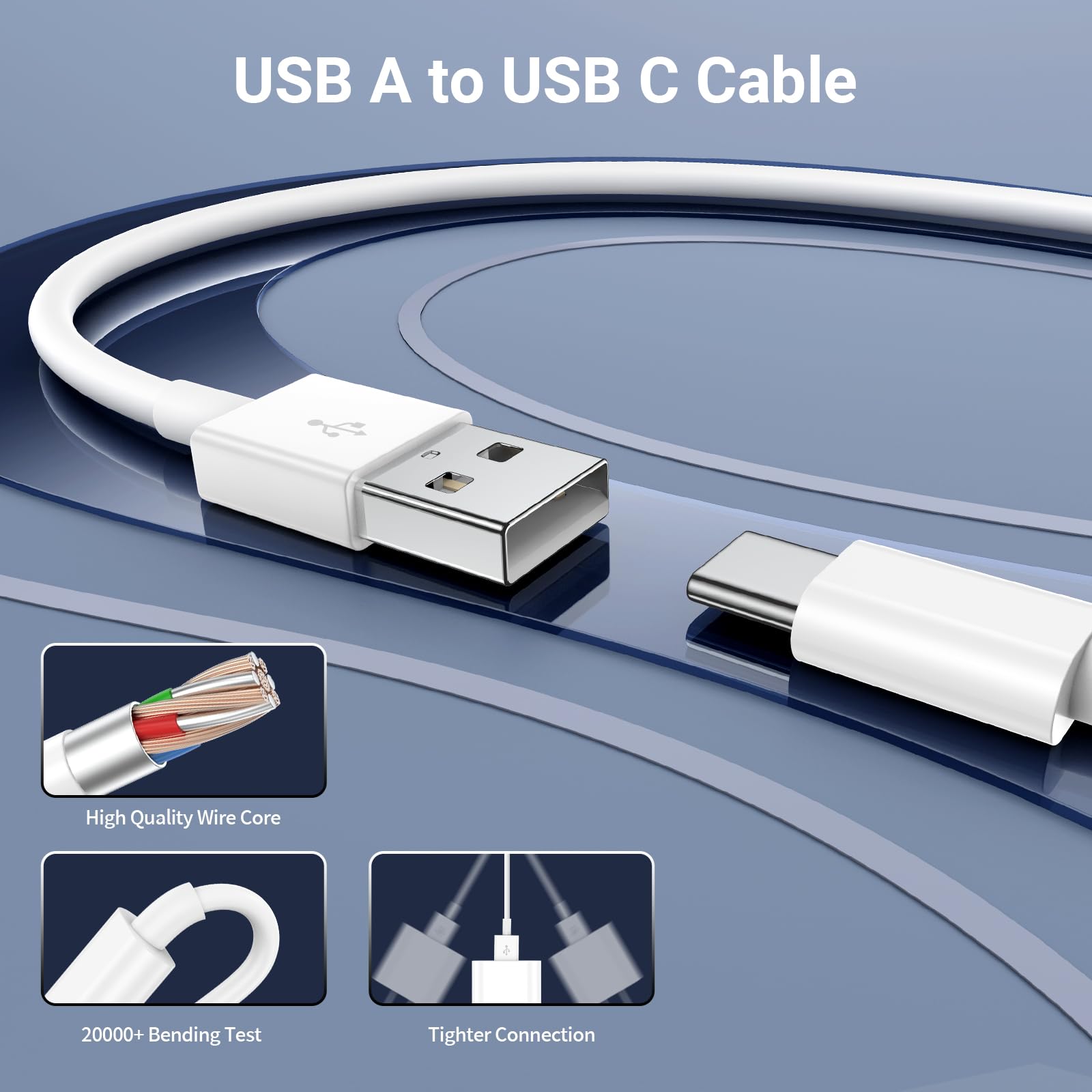 2 cavi USB C Carplay da 0,9 m + 1,8 m per iPhone 16 Pro, cavo USB C in nylon per iPhone 15 Pro Max 16 Plus Samsung S24 S23 Ultra Pixel 9 Pro 8a Android