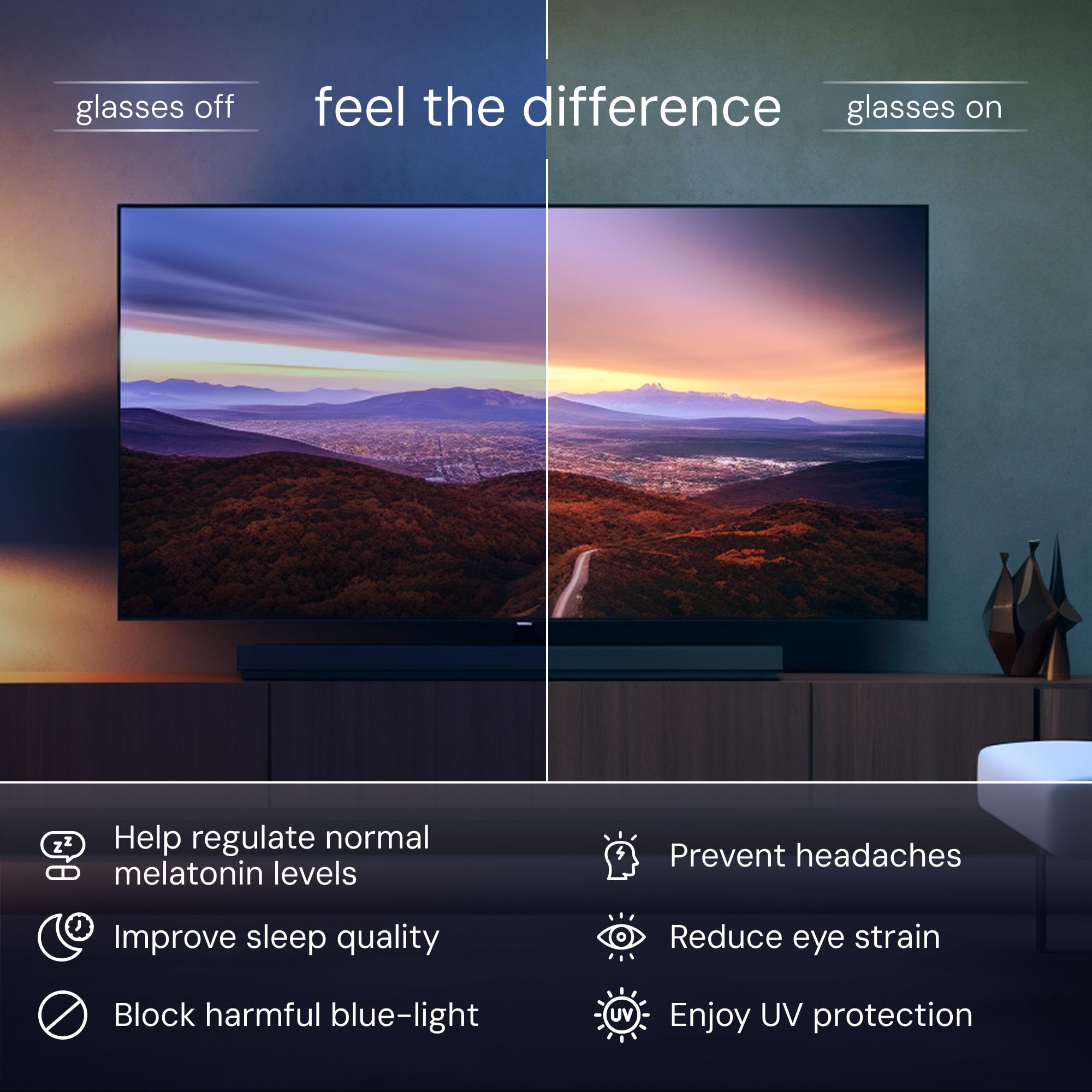 livho DreamGaze okulary z filtrem niebieskiego światła dla mężczyzn – ochrona niebieskiego światła – okulary do gier i ekranów premium dla lepszego snu