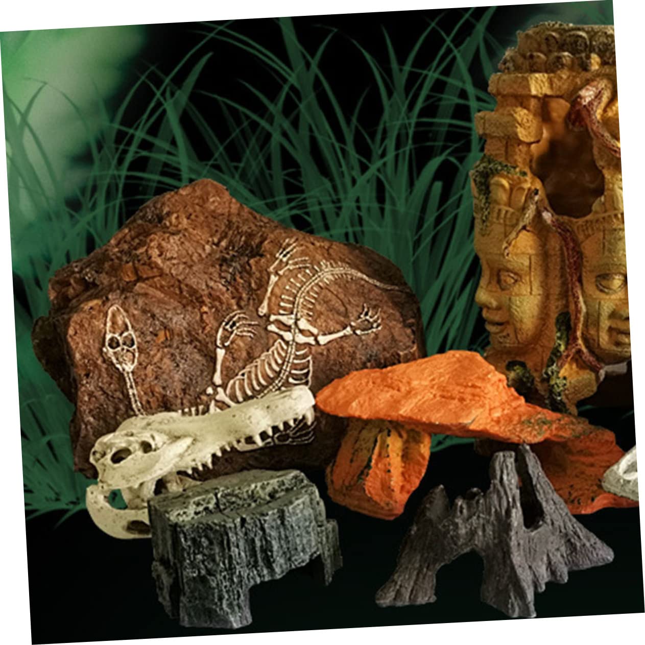 1pièce Ornement Aquarium Pierre De Crâne Artificiel pour Décoration De Réservoir Et Cachette pour Poissons Aménagement Naturel Et Atmosphère Vivante