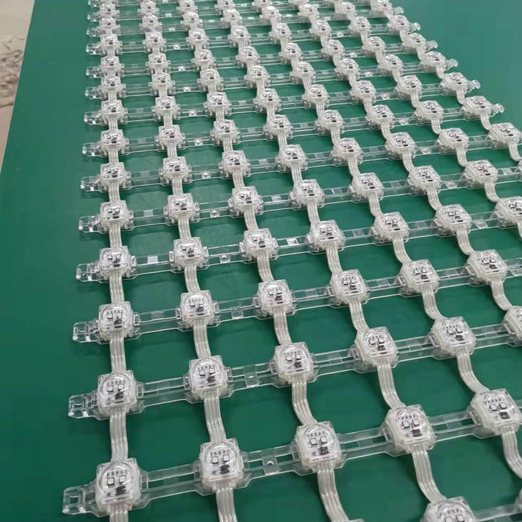 LED Matrix Screen Led Outdoor Grid Screen Transparent Flexible Screen Curtain Wall Building Led Screen LED Module programmable, Suitable for Video Image (Size : 1 * 3m)