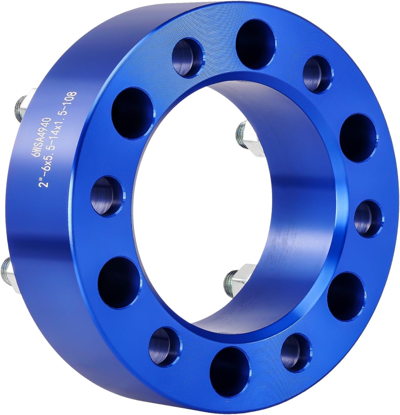 KAX 6x5.5 Wheel Spacers, Forged 2" 6x139.7mm Spacers with Thread Pitch M14x1.5 Hub Bore 108mm,4Pcs fit for 2011-2013 QX56, 2014-2022 QX80,Blue,Not Hubcentric