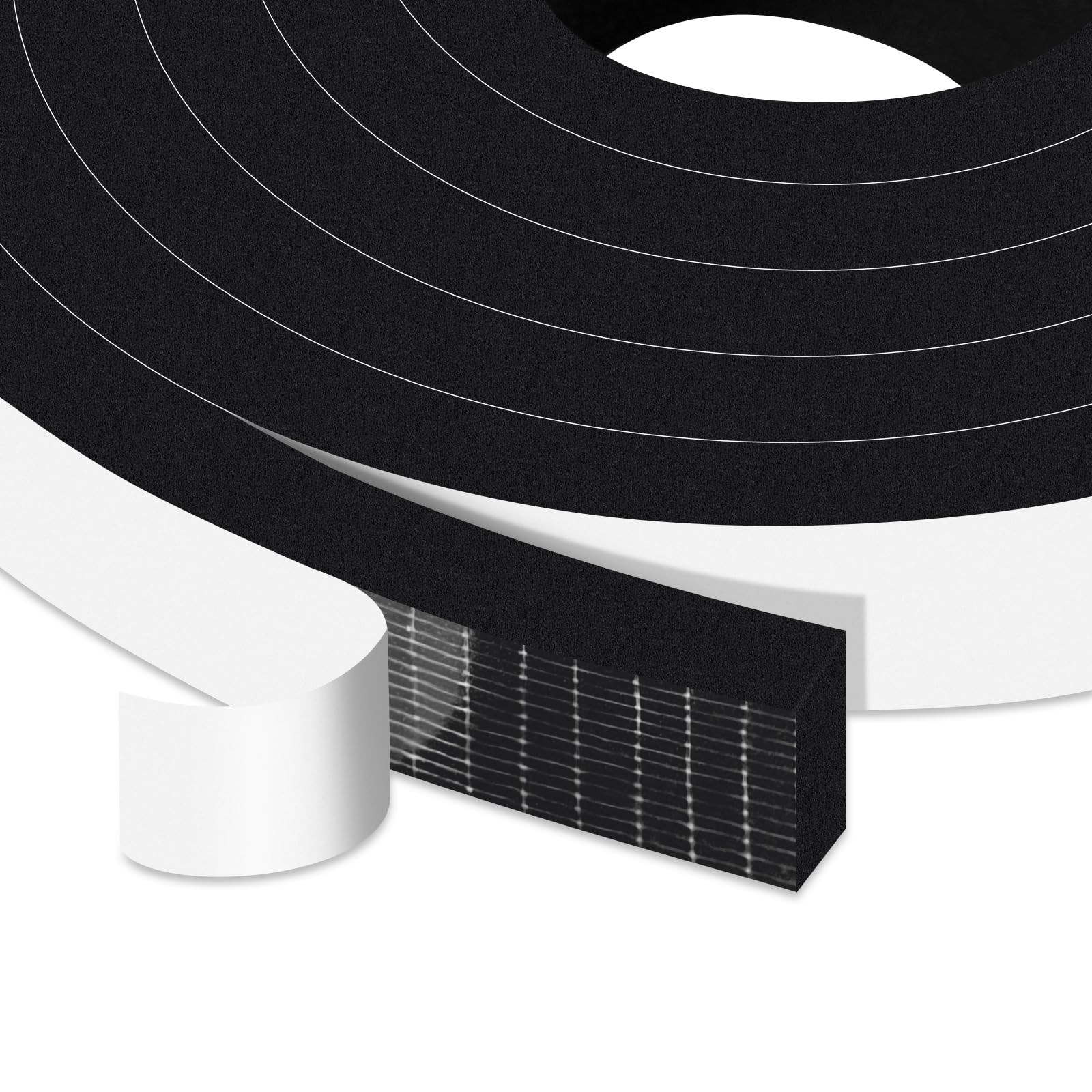 YIMIKI Self Adhesive Foam Tape 20mm(W) x 10mm(T),High Density Home Window Seal Door Insulation Weather Stripping SoundProof Foam Seal Strip, 2 Rolls, Total 4M Long