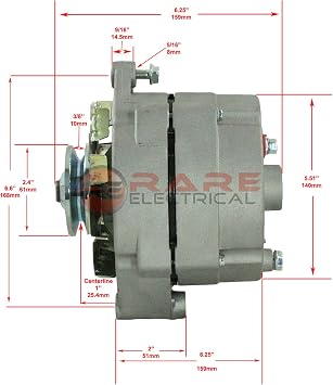 RAREELECTRICAL Chrome Alternator Fits 65-85 Chevelle 110 Amp 3 Wire