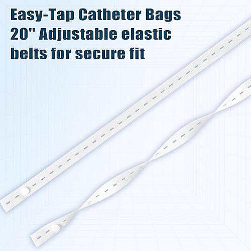 Miniatura 5 de Paquete de 5 bolsas de drenaje urinario de 33.8 fl ozcc bolsa de pierna de catéter, válvula antirreflujo, fácil drenaje volteado, correas elásticas