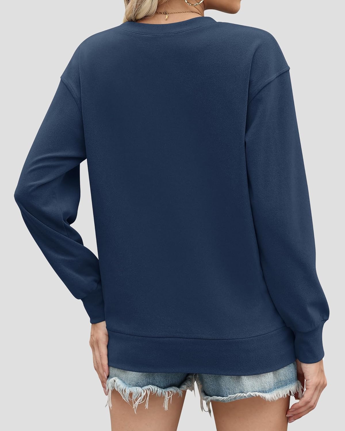 AUSELILY Women’s Crewneck Hoodless Sweatshirt Oversized Long Sleeve Pullover Tops with Pockets 2025 New X Decoration - Image 5