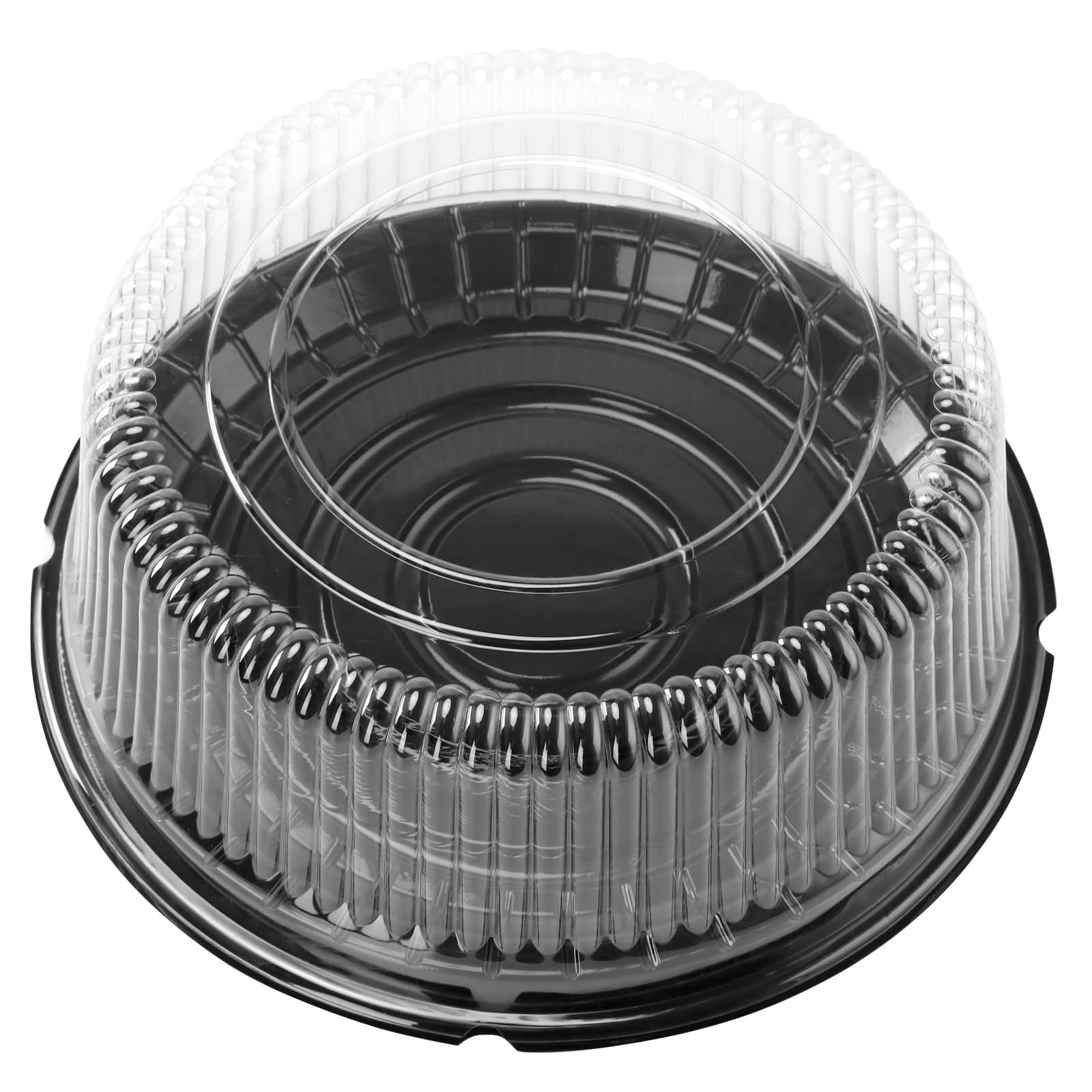 SINJEUN 20 cajas redondas para tartas de 8 pulgadas, recipientes de plástico transparente con tapas, recipientes pequeños para pasteles, aperitivos, postres, tapas