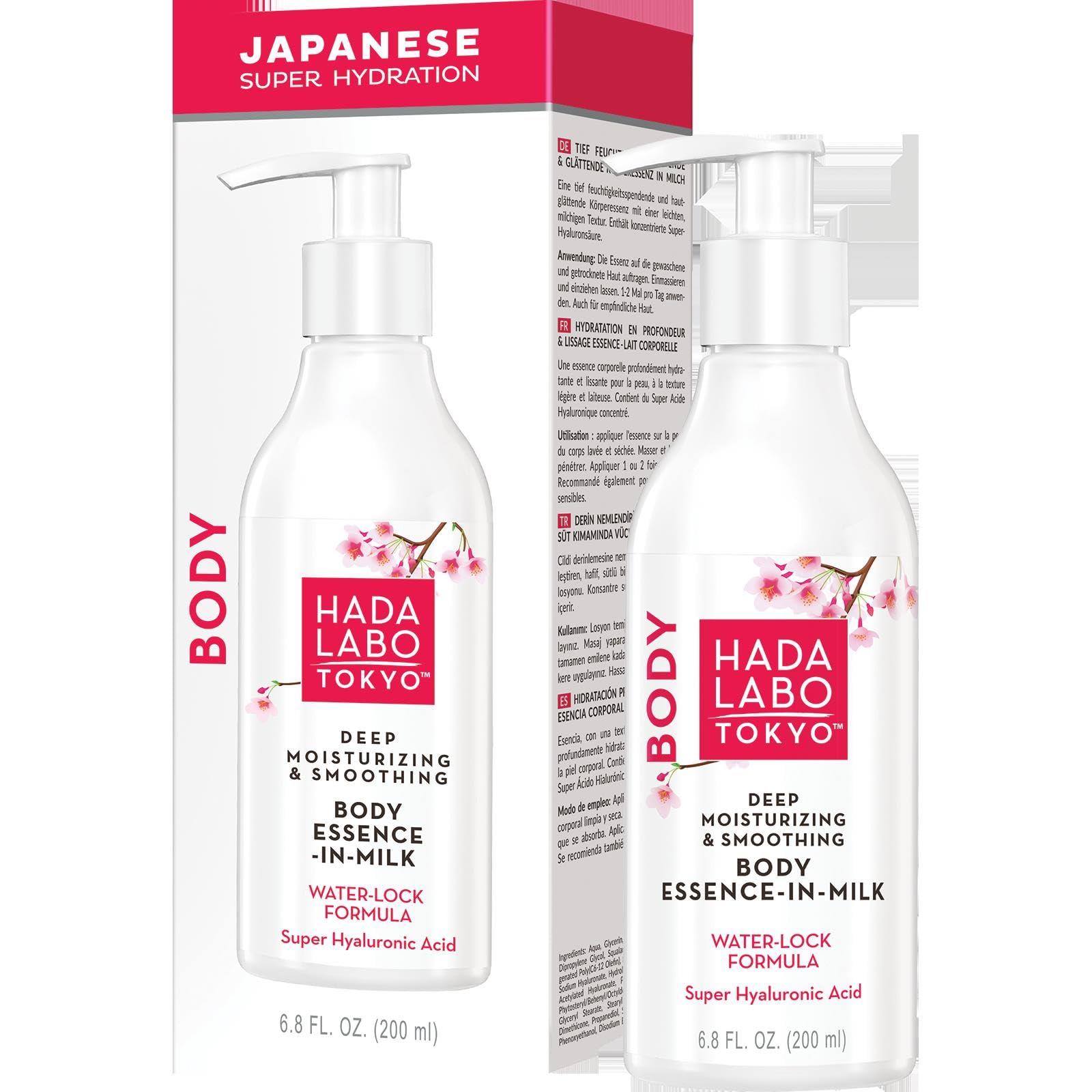 Hada Labo Tokyo - Super Hyaluronic Acid Deep Moisturising & Smoothing Body Essence in Milk, 200 ml (Pack of 1)