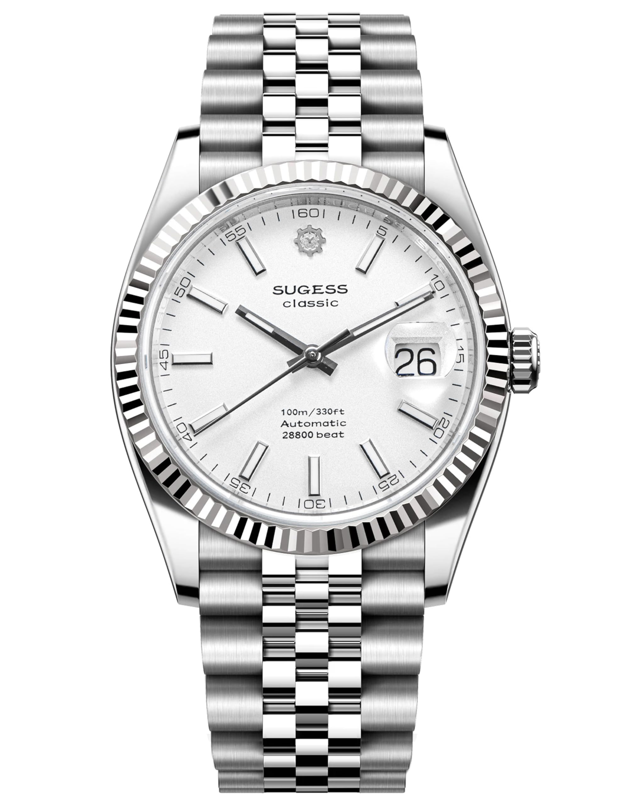 Sugess Classic S448.WS 40mm Mechanical Automatic Seagull ST2130 Date Mens Wrist Watch Seagull 1963