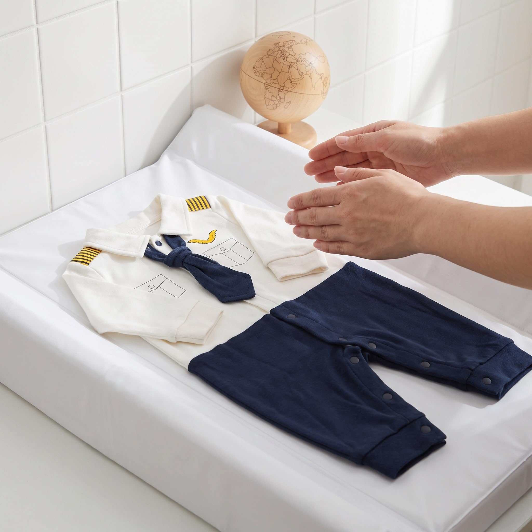 Tutina a maniche lunghe da pilota per neonati, tuta in stile | Tutina intera morbida unisex per neonati, ideale come regalo per baby shower o per l'uso quotidiano.