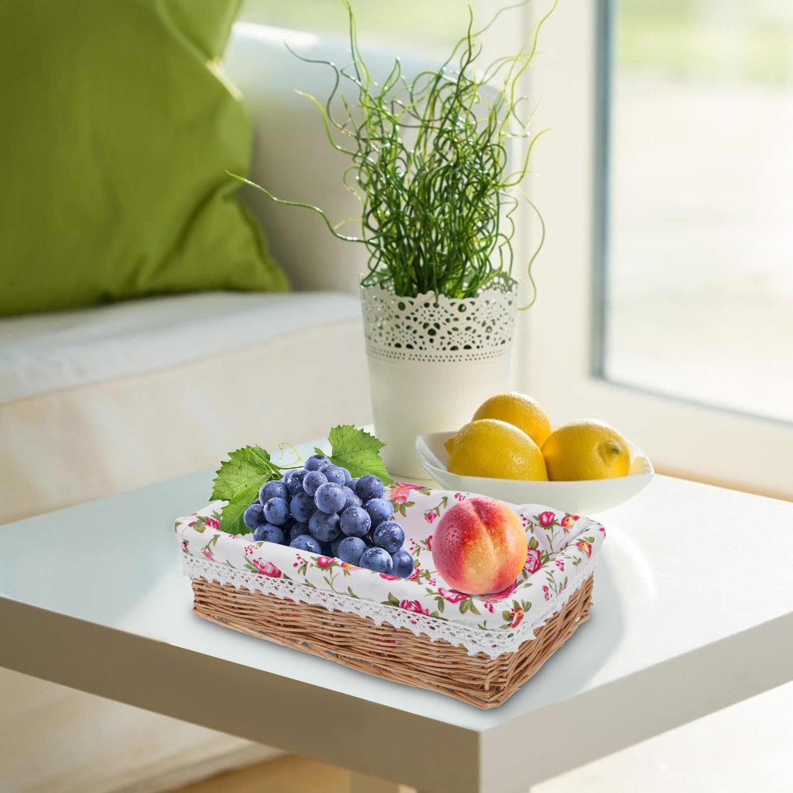 UPKOCH Geflochtener Korb aus Stoff für Obst und Snacks mit Verschiedenen Farben für Bäckerei und Kuchenladen als Praktischer Küchenkorb zur Aufbewahrung
