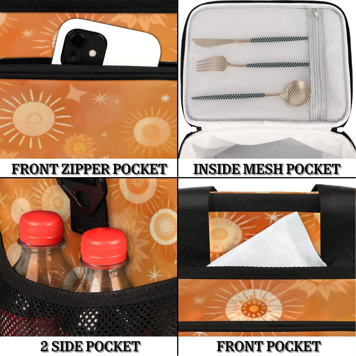 Ethic Insulated Picnic Backpack Lunch Box for Women Men Picnic Basket Tote Lunch Bag Picnic Bag Portable Lunch Bags for Picnic, Beach, Work, Trip,Office, Camp Sun