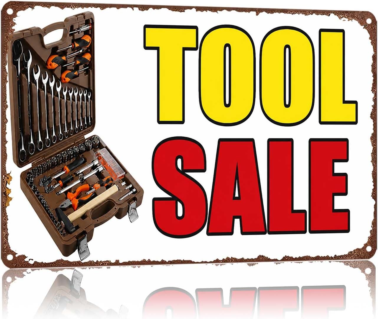 Tool Sale Vintage Metal Tool Art Tin Sign for Garage Workshop Wall Decor