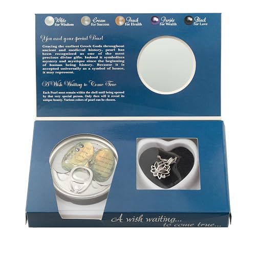 MilkyWay Wish Pearl Necklace Kit, DIY Necklace Making Kit, lotus Necklace Cage Locket Cultured Pearl in Oyster Set, 16.9", Surprise Gift For Wife, Girlfriend,Mother - D
