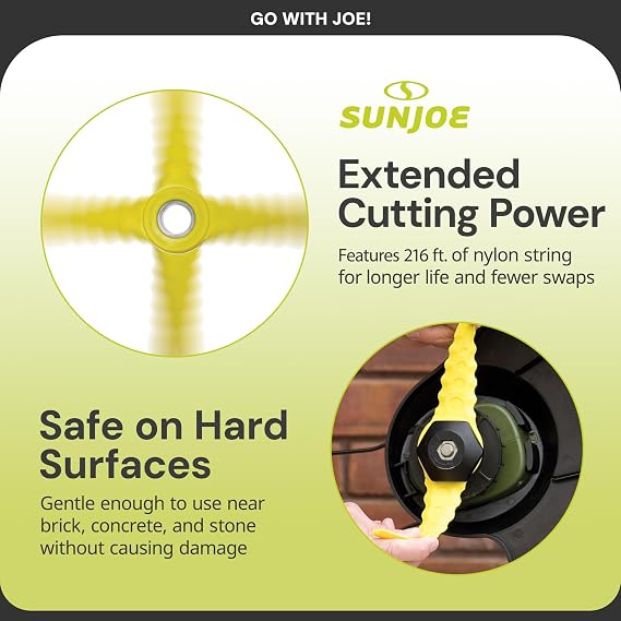 Sun Joe SB601RB-3PK Replacement Trimmer Blades for SB600E, SB601E & SB602E - Sun Joe Sharper Blade 3-Pack, Manufacturer Original, Self-Sharpening Nylon