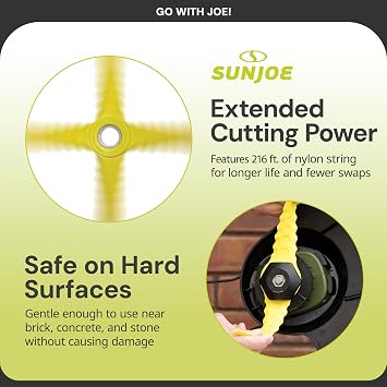 Sun Joe SB601RB-3PK Replacement Trimmer Blades for SB600E, SB601E & SB602E - Sun Joe Sharper Blade 3-Pack, Manufacturer Original, Self-Sharpening Nylon