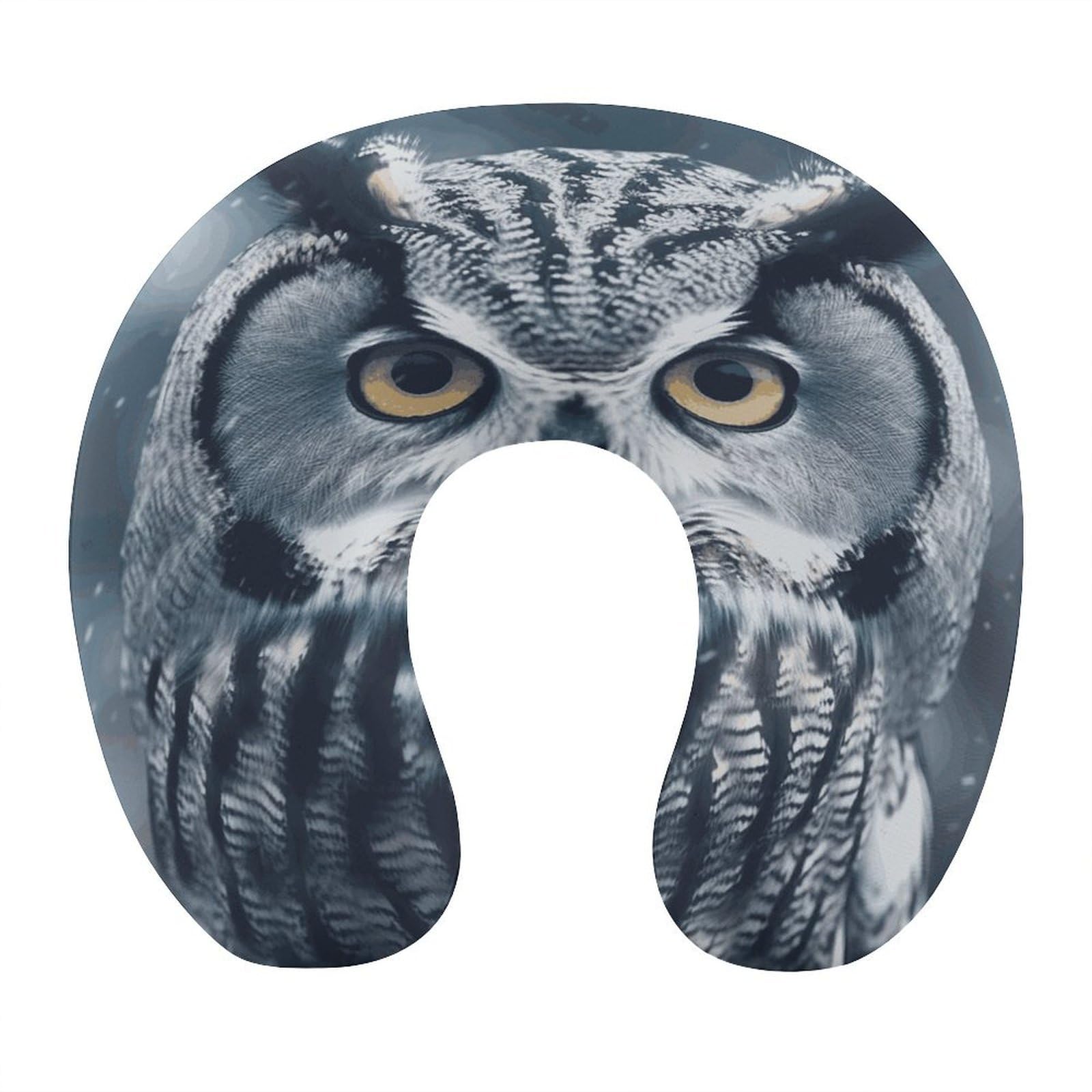 Btcowzrv Style Grey And White Owl U Shaped Neck Pillow Travel Pillows