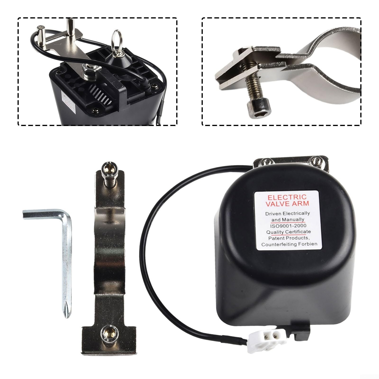 Vanne de manipulation de canalisation de gaz automatique électrique 12 V Vanne d'arrêt DN15 DN20 DN25 pour alarme de gaz/eau (avec clip réglable)