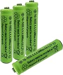 GSUIVEER AAA Nimh 600mAh 1.2v Rechargeable Battery for Outdoor Solar Lights Garden Lamp(4 Pack)