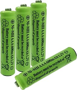 GSUIVEER AAA Nimh 600mAh 1.2v Rechargeable Battery for Outdoor Solar Lights Garden Lamp(4 Pack)
