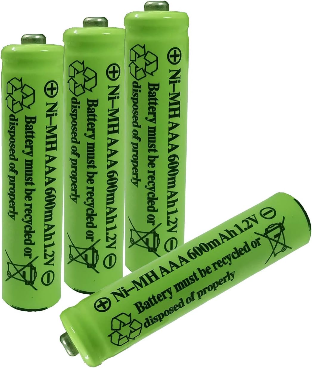 L-King AAA Nimh 600mAh 1.2v Rechargeable Battery for Outdoor Solar Lights Garden Lamp(4 Pack)