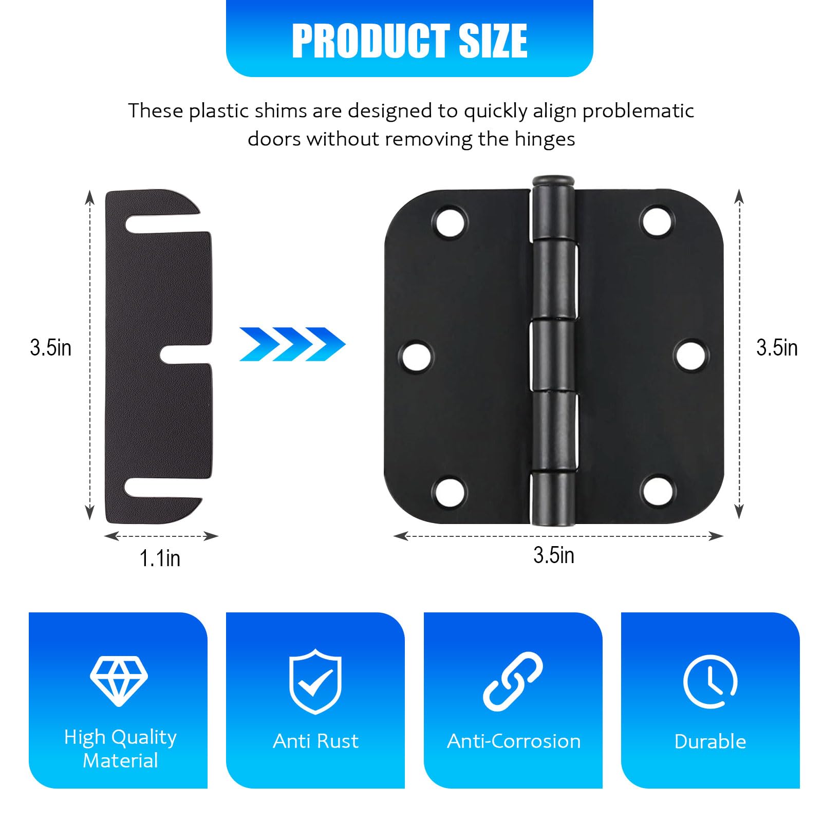 Door Hinge Shims - Fix Sticking Doors FREE SHIPPING -7 Door Hinge Shims - Fix Sticking Doors FREE SHIPPING -7