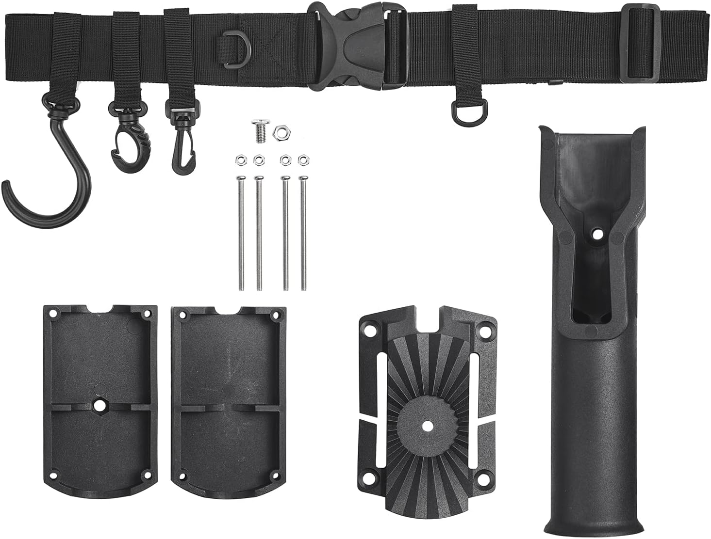 Fishing Rod Holder Kit, Adjustable Rack for Wader Belt, Backpack, Lifejack, Boat, Kayak Fishing