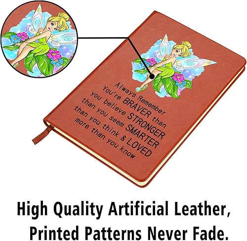 Miniatura 7 de JOHSBYD Tinkerbell - Cuaderno de cuero para fanáticos de la película, todo lo que necesitas es fe confianza y un poco duendecillo, diario de polvo