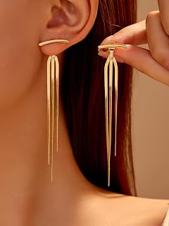 Generic 1 Pair Gold Hoop Earrings for Women, Minimalist and Lightweight Style Drop Earrings for Both Casual and Formal Events, Elegance and Trendy Jewelry Accessory, Multiple Styles